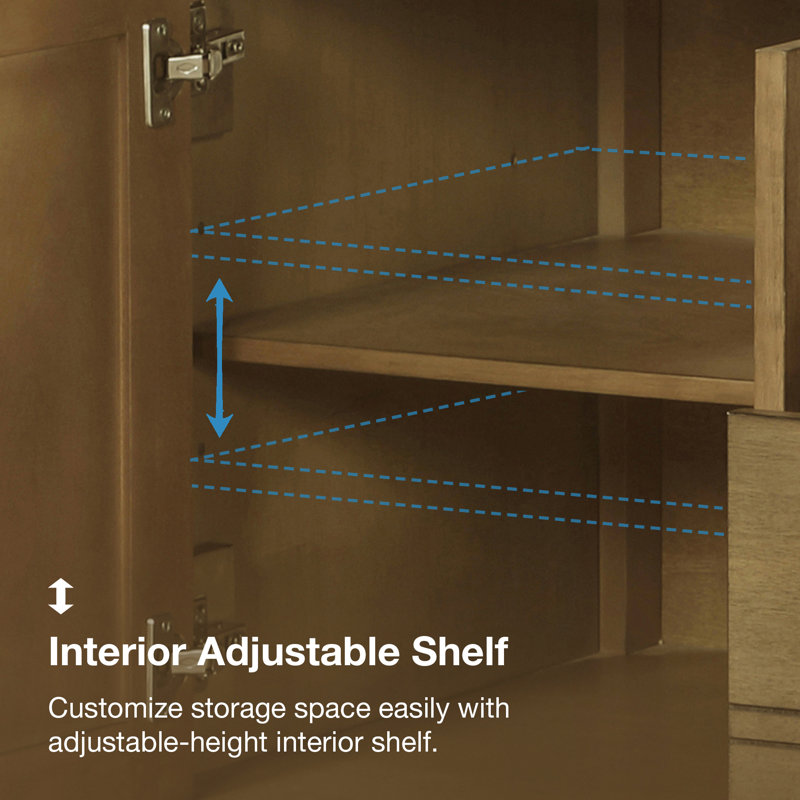 Wade Logan® Sauget 60'' Free Standing Double Bathroom Vanity with